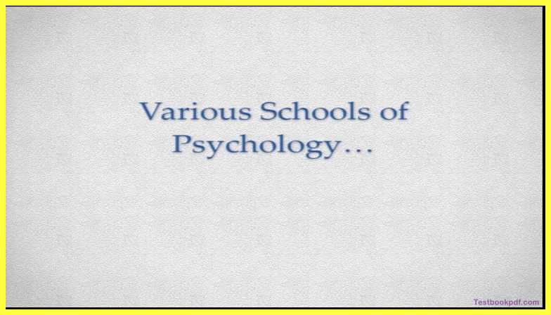 various schools of psychology