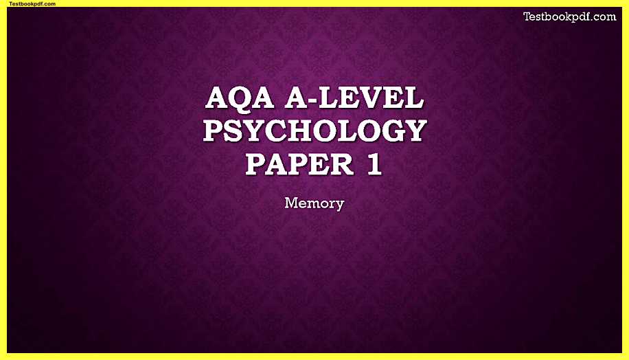 AQA-A-Level-Psychology-Paper-1-Memory-Pdf-Download